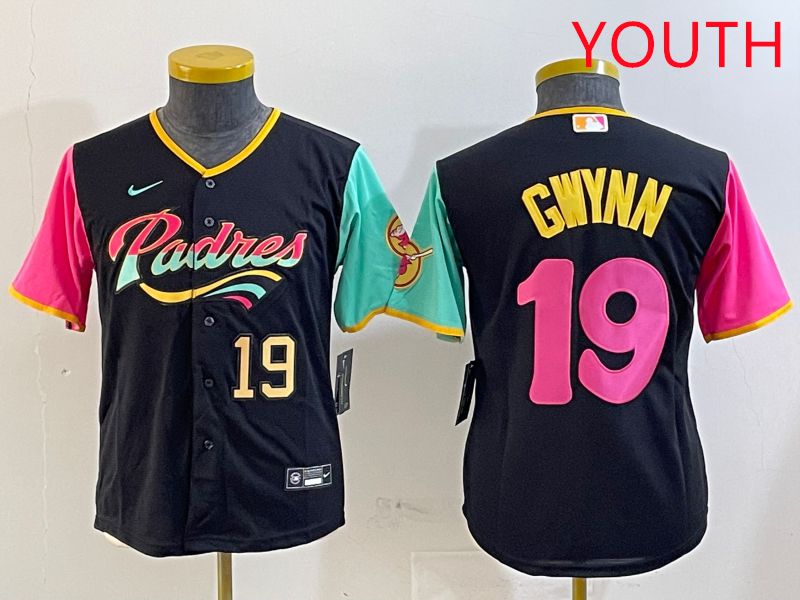 Youth San Diego Padres #19 Gwynn Black City Edition Game 2025 Nike MLB Jersey style 6